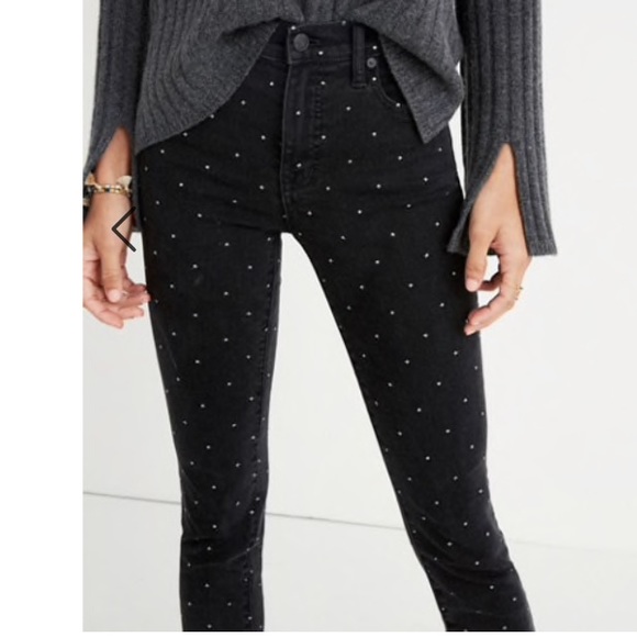 Madewell 9" High Rise Tall Jeans Metallic Dot - Picture 1 of 7